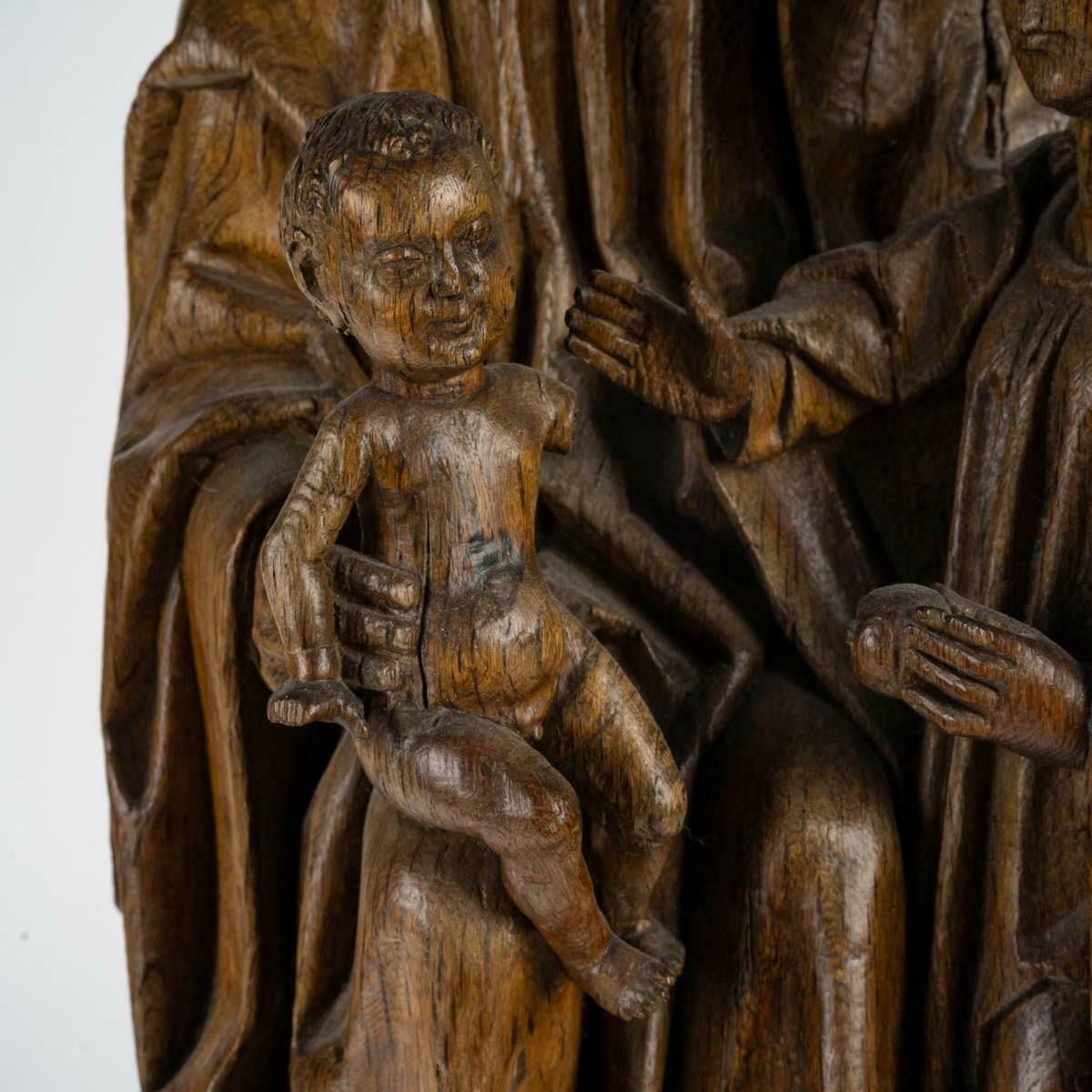 Oak Sculpture Of Saint Anne, 16th Century. photo Art
