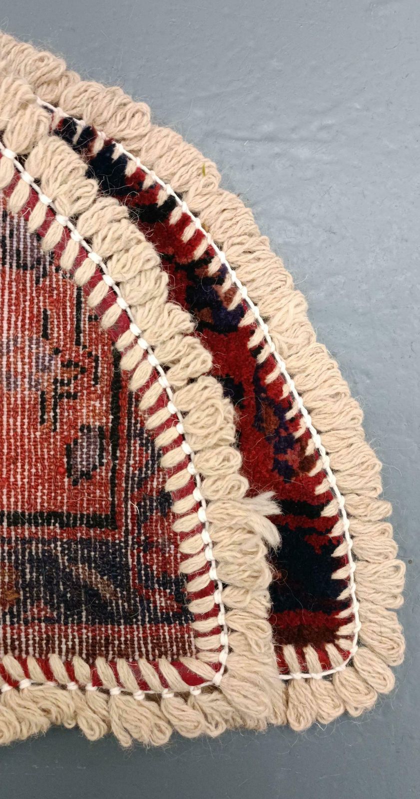 Handmade Rug Doormat Oriental Rug Half Circular Interior Carpet Mat Entrance Way photo Textiles