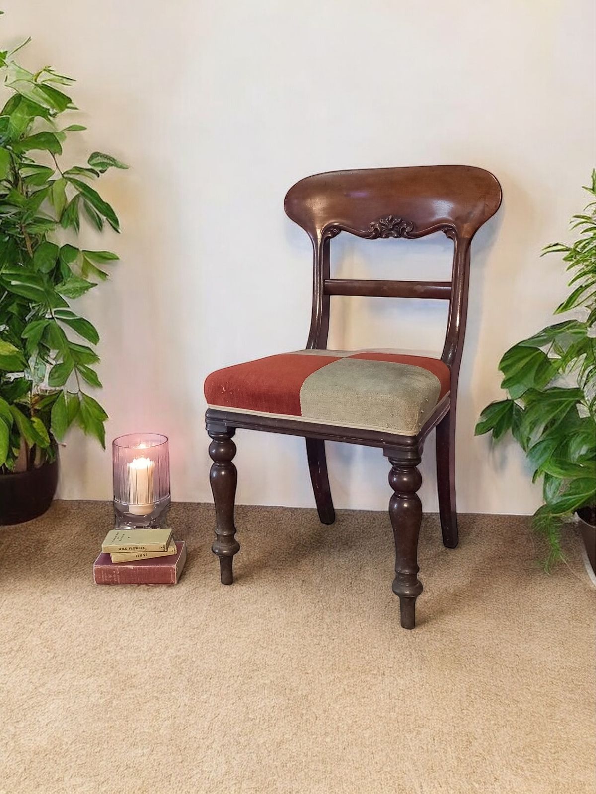 Victorian Mahogany Chair With Turned Legs And Open Back photo vinterior