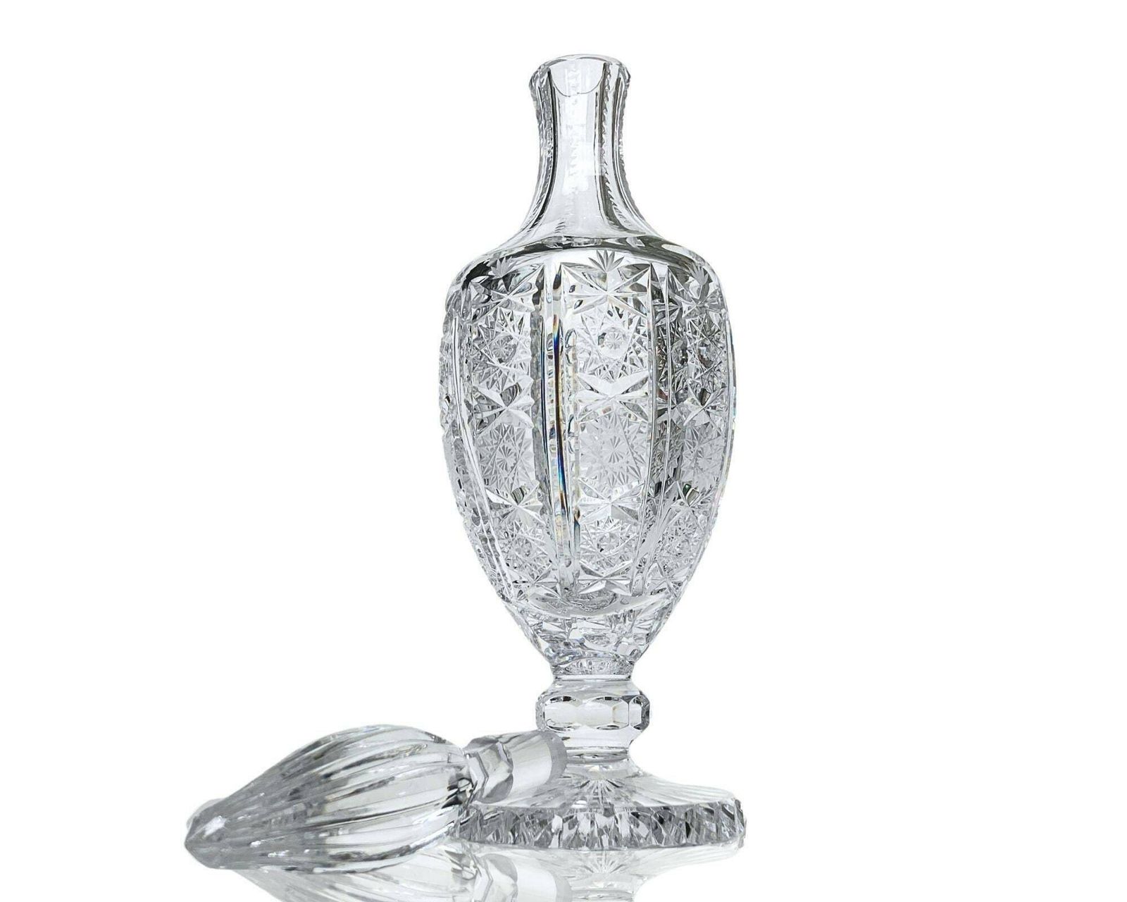 Boho Decanter On Pedestal | 1 Pcs | Cuttings All Over Incl Base | Ca 1950 1970s photo buy