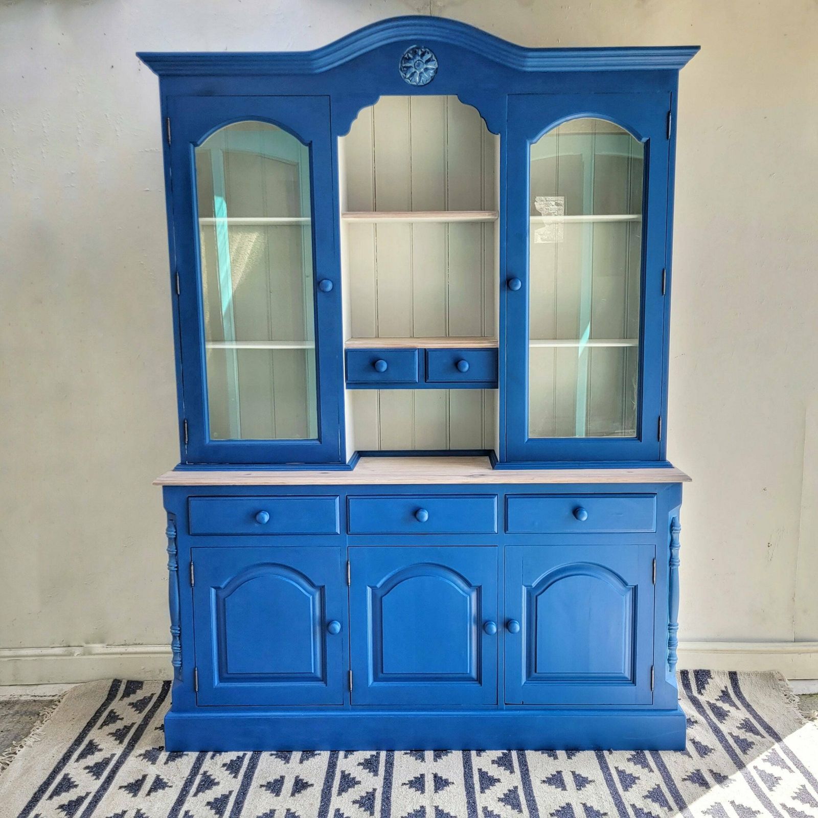 photo furniture Commission Item Large Blue And White Welsh Hand Painted Pine Kitchen Dresser
