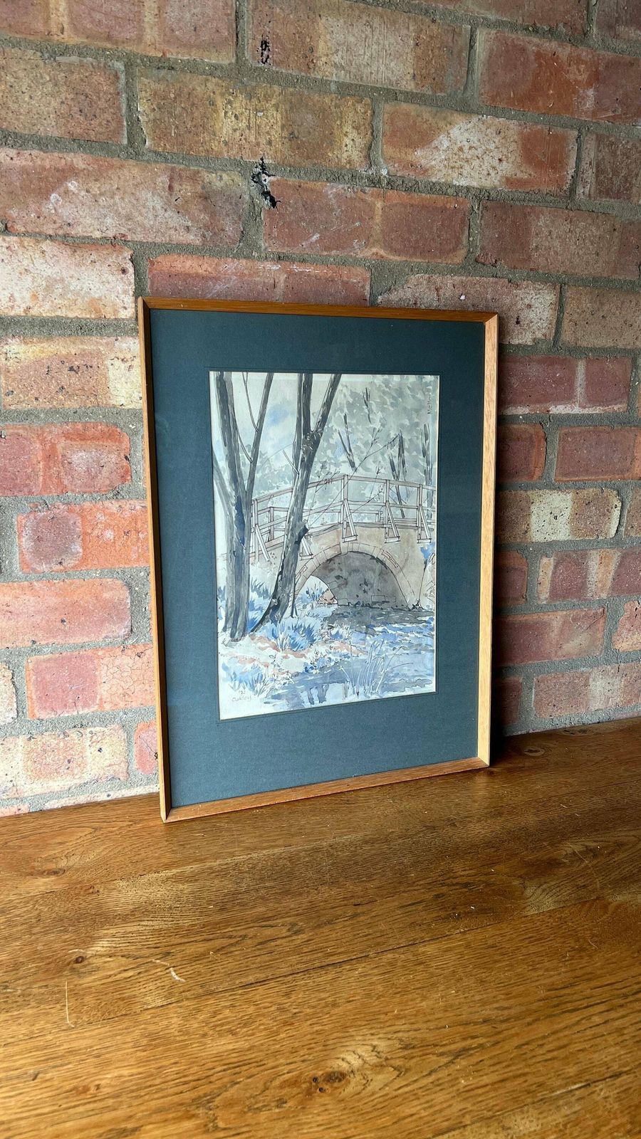 photo for sale 1972 Watercolour Painting “Oakley” By Daphne Mellor