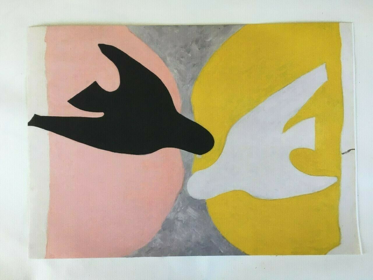 Mid Century Georges Braque Canvas Birds Wall Art Print photo for sale
