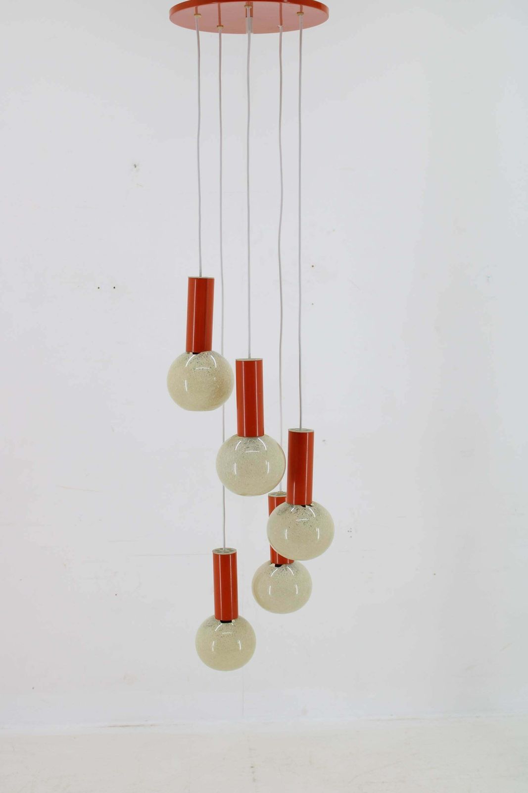 1970s Cascade Chandelier With Plastic Shades, Czechoslovakia photo for sale