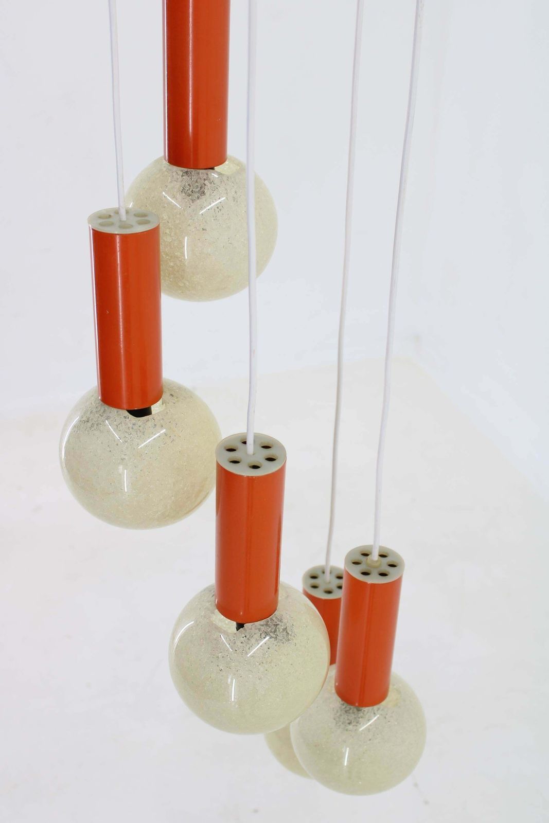 1970s Cascade Chandelier With Plastic Shades, Czechoslovakia photo buy