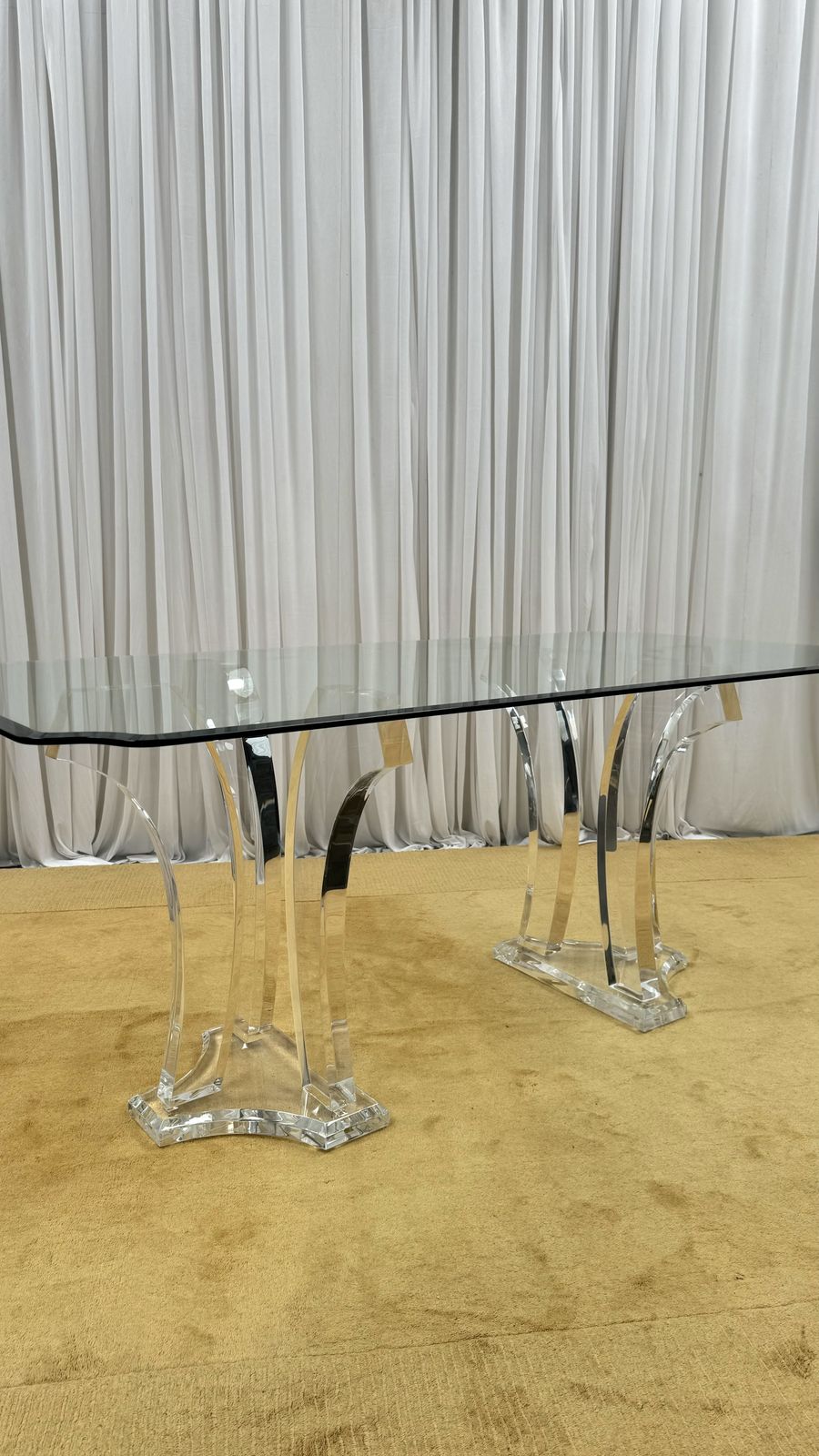 Lucite & Glass Dining Table By Jeffrey Bigelow, 1980's, USA. photo buy