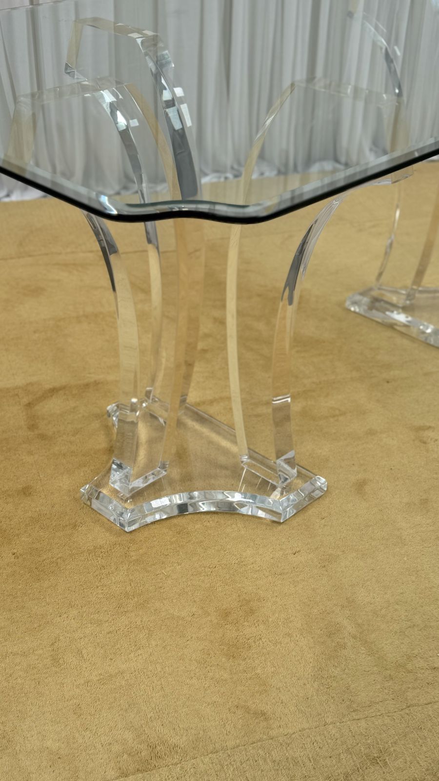 Furniture Lucite & Glass Dining Table By Jeffrey Bigelow, 1980's, USA. photo