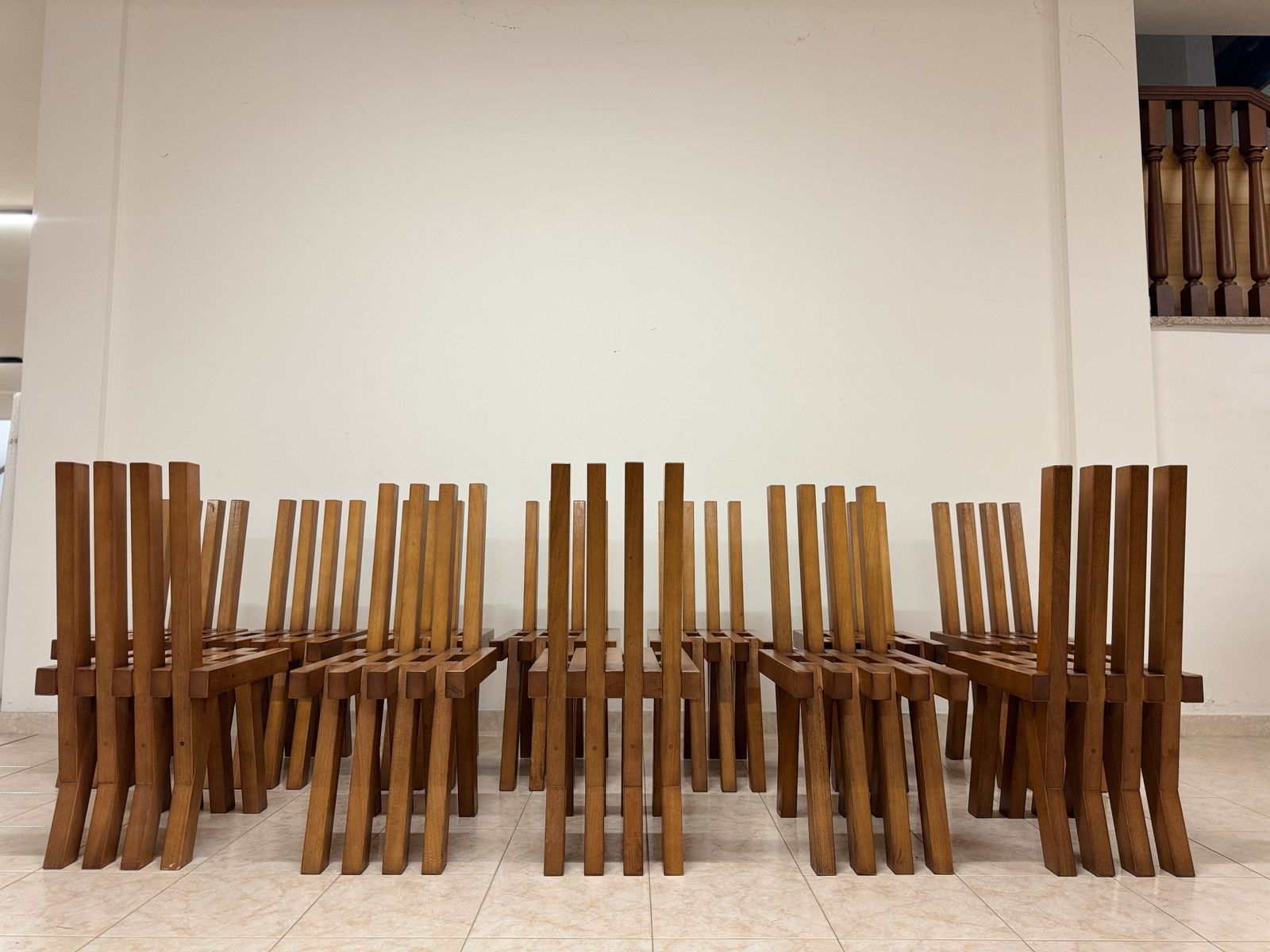 Set Of Twelve Brutalist Dining Chairs In Outrageous Style photo Furniture
