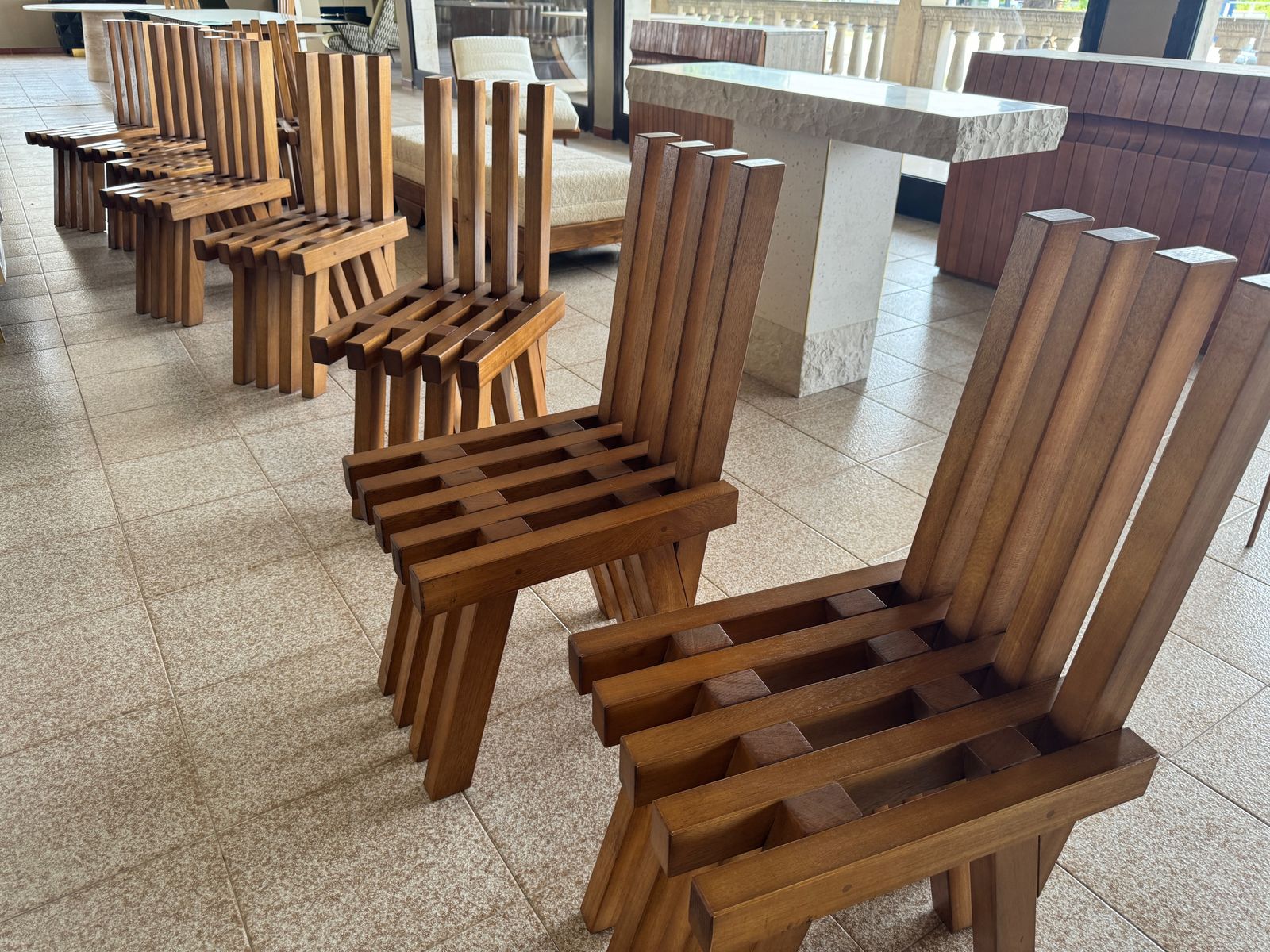 Set Of Twelve Brutalist Dining Chairs In Outrageous Style photo 6950.0