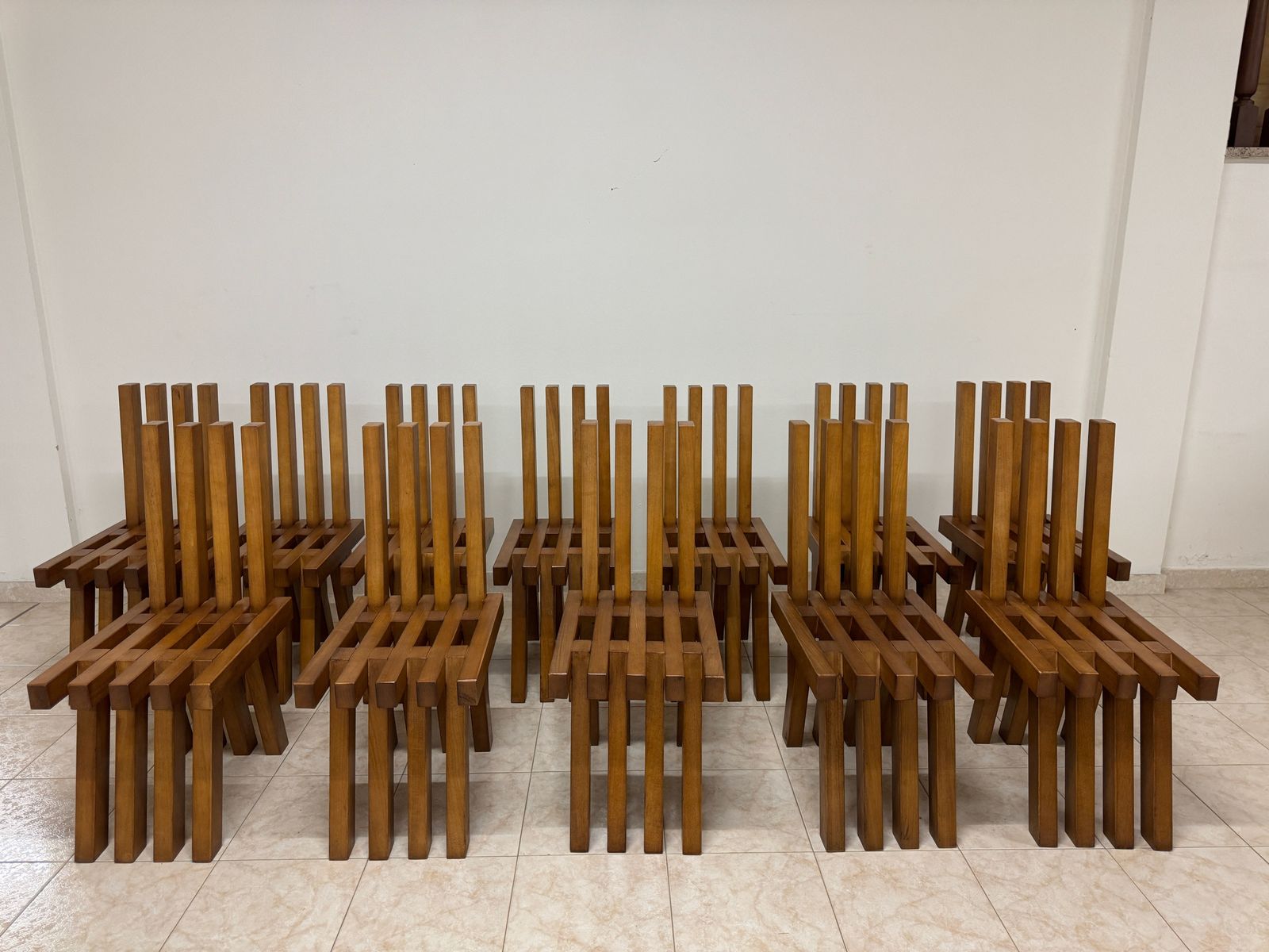 Set Of Twelve Brutalist Dining Chairs In Outrageous Style photo vinterior