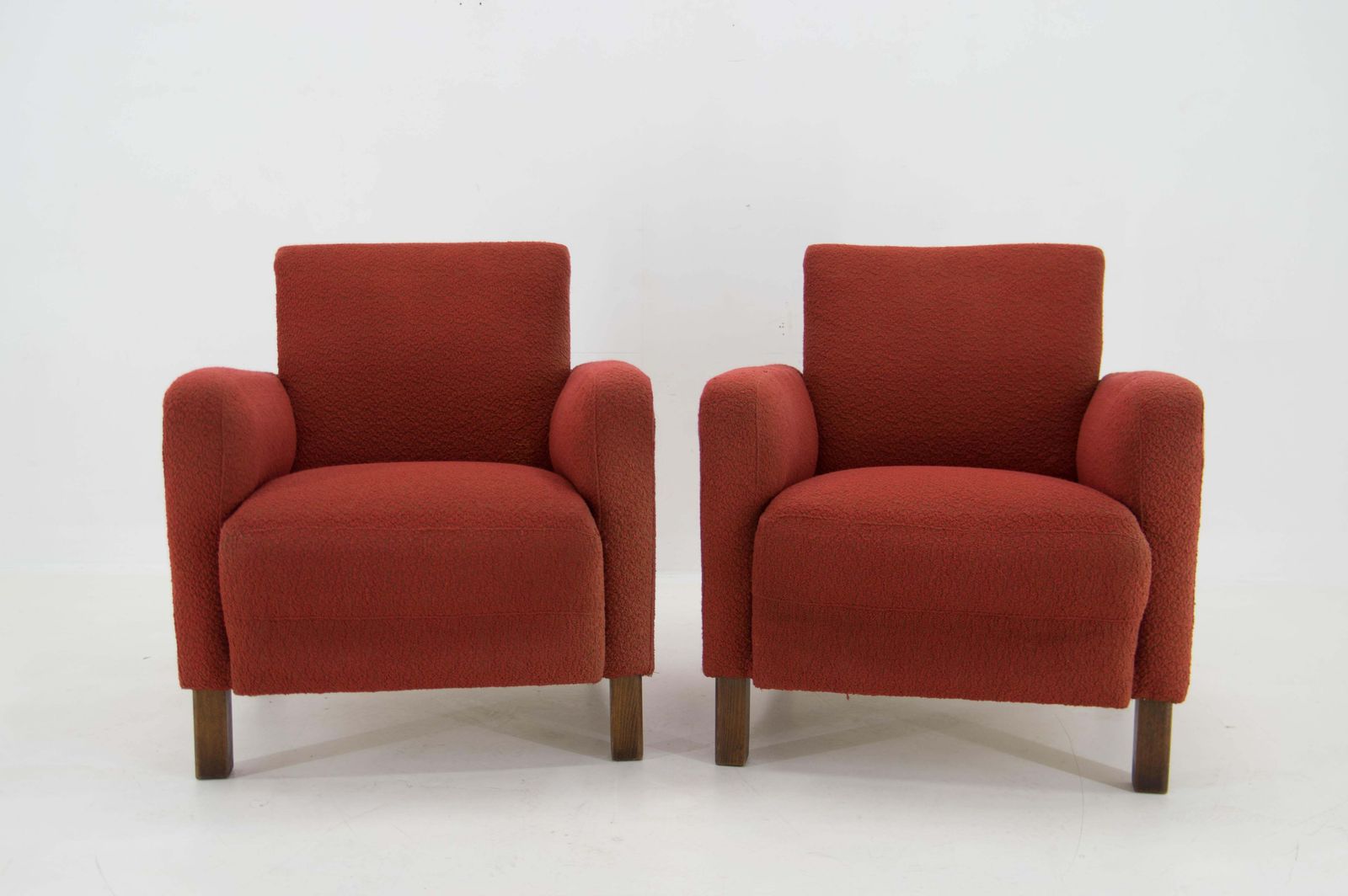 Set Of Two Art Deco Armchairs Attributed To Halabala, 1930s photo for sale