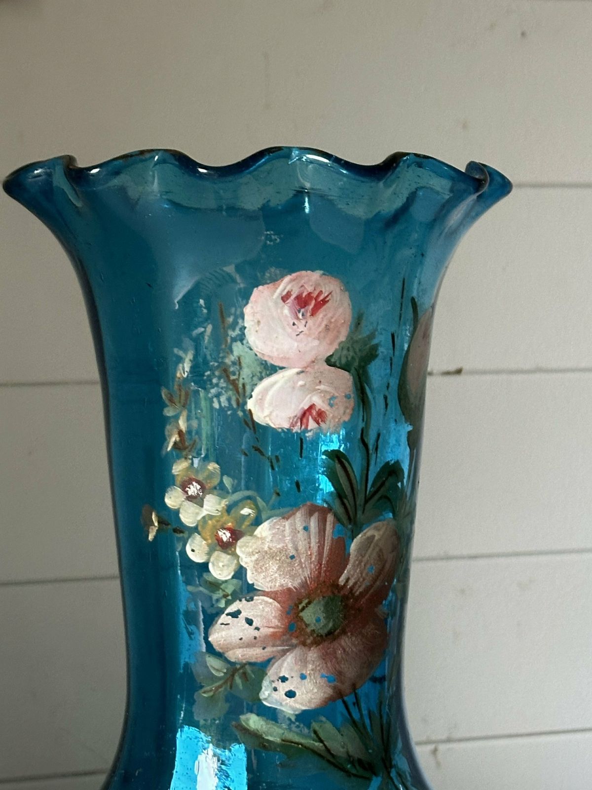 Stunning Pair Of Blue French Frill Neck Vases photo buy