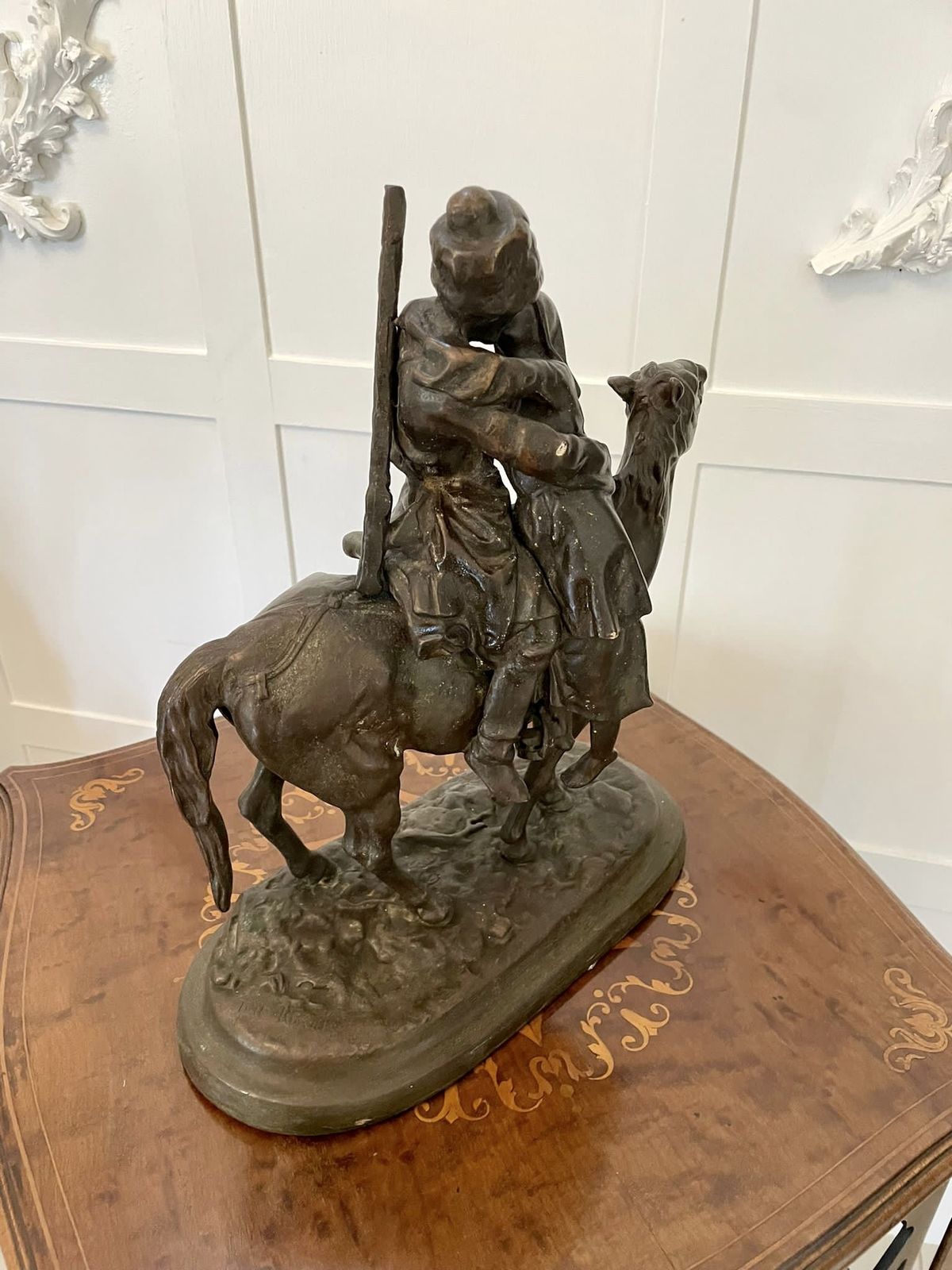 Antique 19th Century Quality Bronze Figure Of A Cossack On Horseback photo vintage