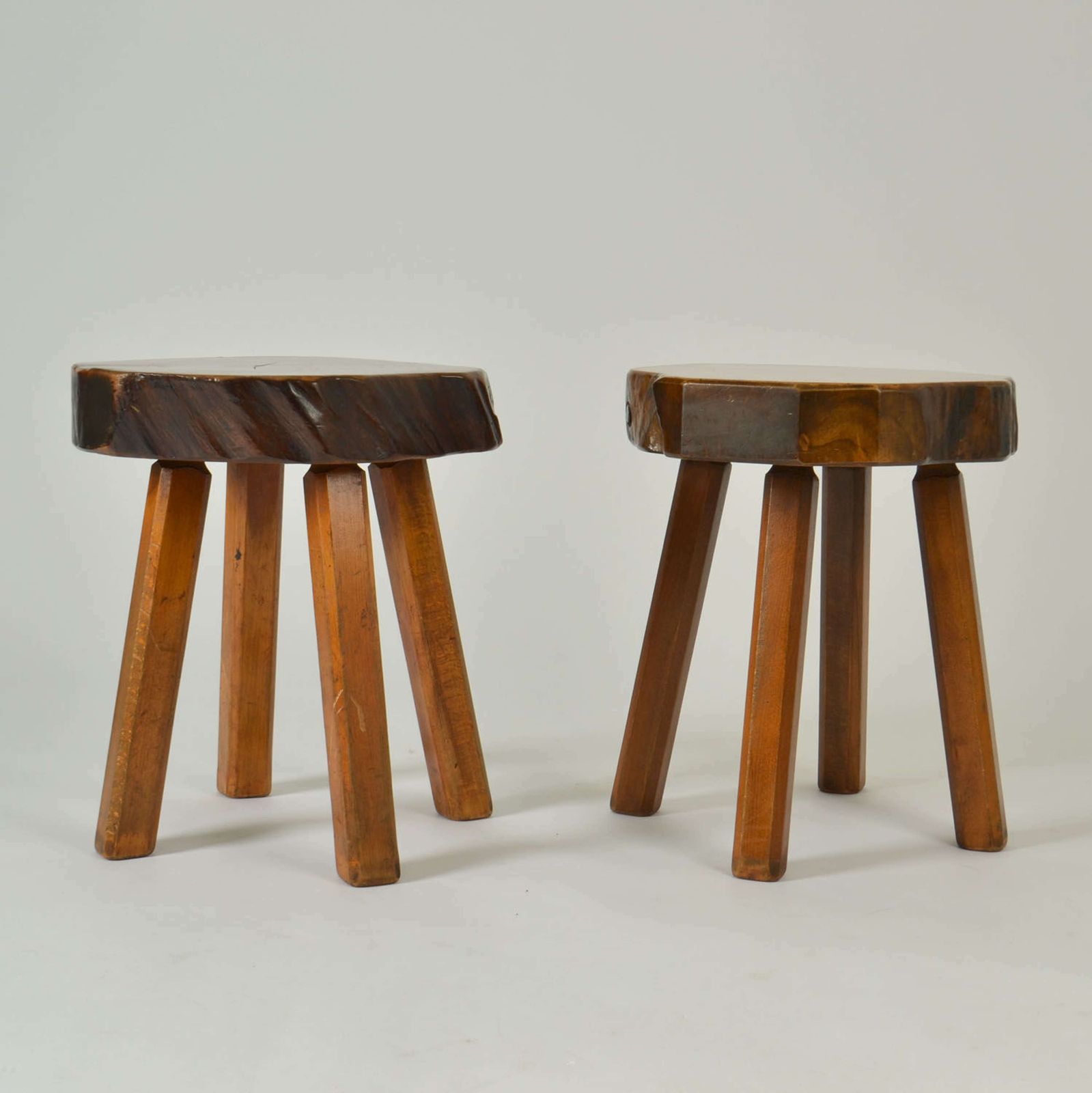 1970s Burl Wood Pair Of Side Tables photo vinterior
