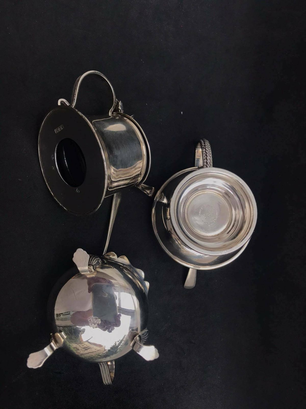 photo furniture Victorian Salt And Pepper Cellars With Lid And Glass Insert Condiment Set 3 Gift For Couple Wedding Antique Gift English Silver Plated