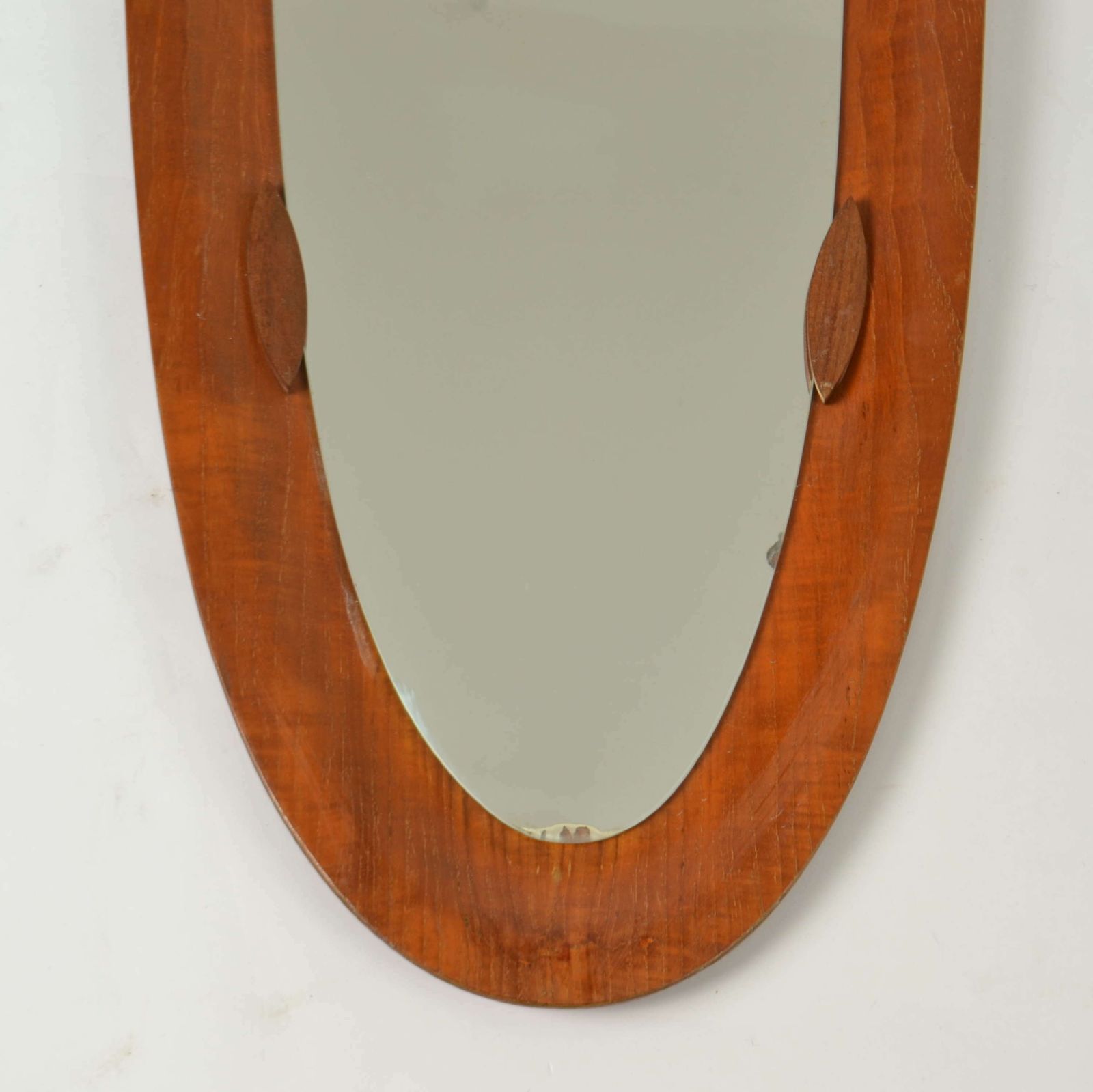 Italian Oval Ply Wood Mirror By Franco Campo & Carlo Graffi photo 1050.0