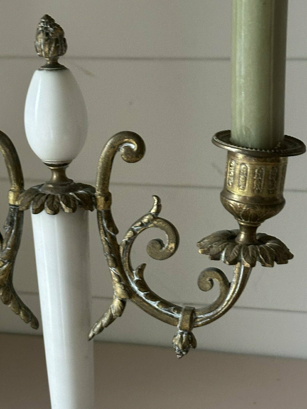 Pretty Antique 19th Century Marble And Bronze Candelabra photo vinterior
