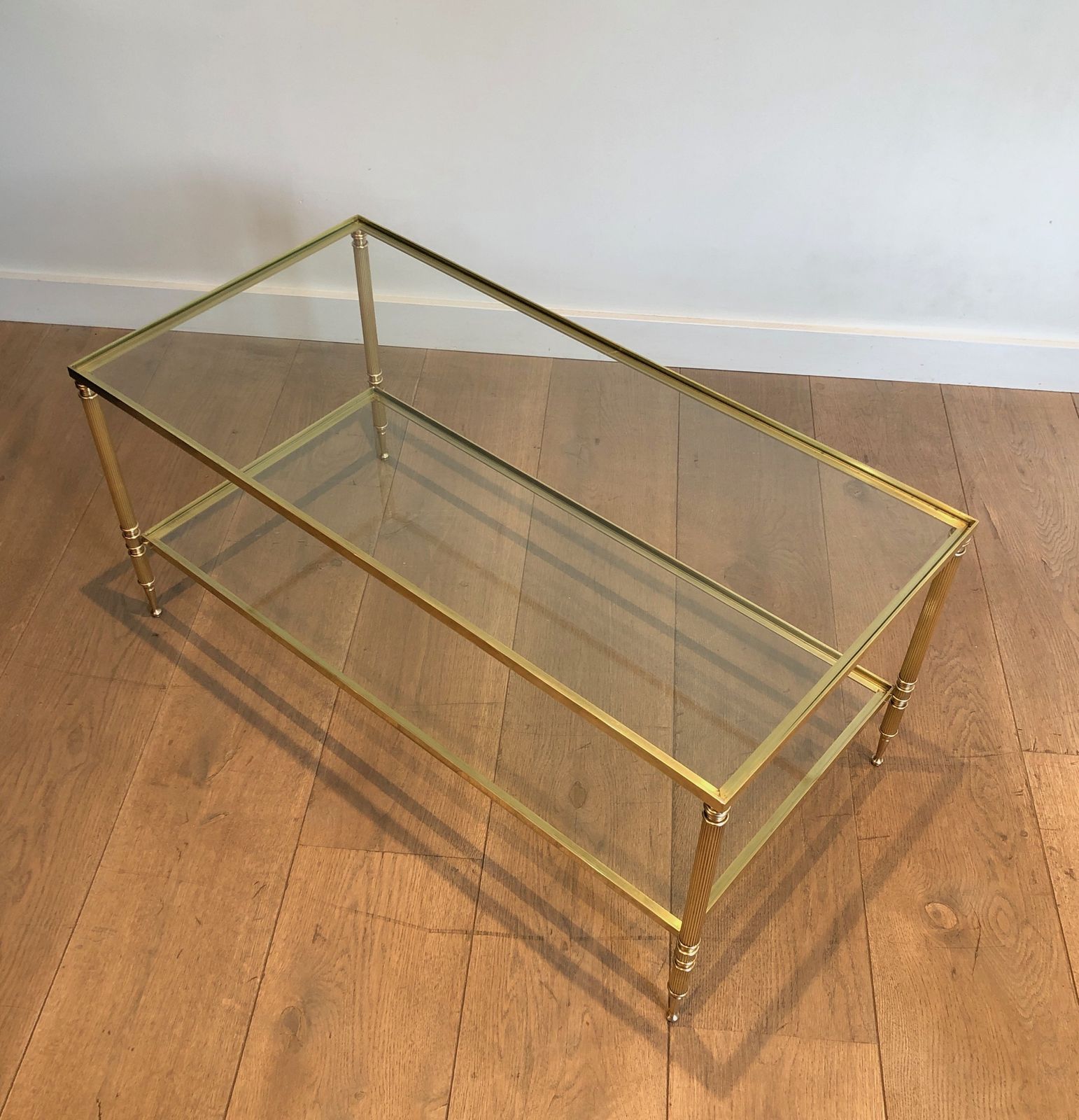 2650.0 Brass Rectangular Coffee Table In The Style Of Maison Jansen. Circa 1940 photo