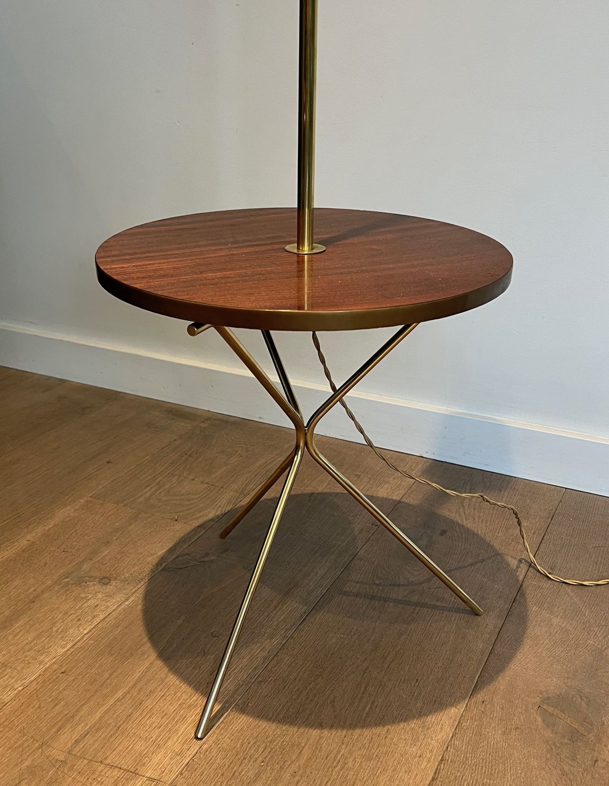 Neoclassical Style Brass And Mahogany Floor Lamp In The Style Of Maison Jansen photo buy
