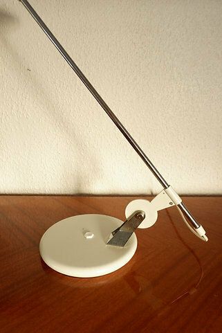 Alluminor White Lamp, 1980s, Vintage photo vinterior