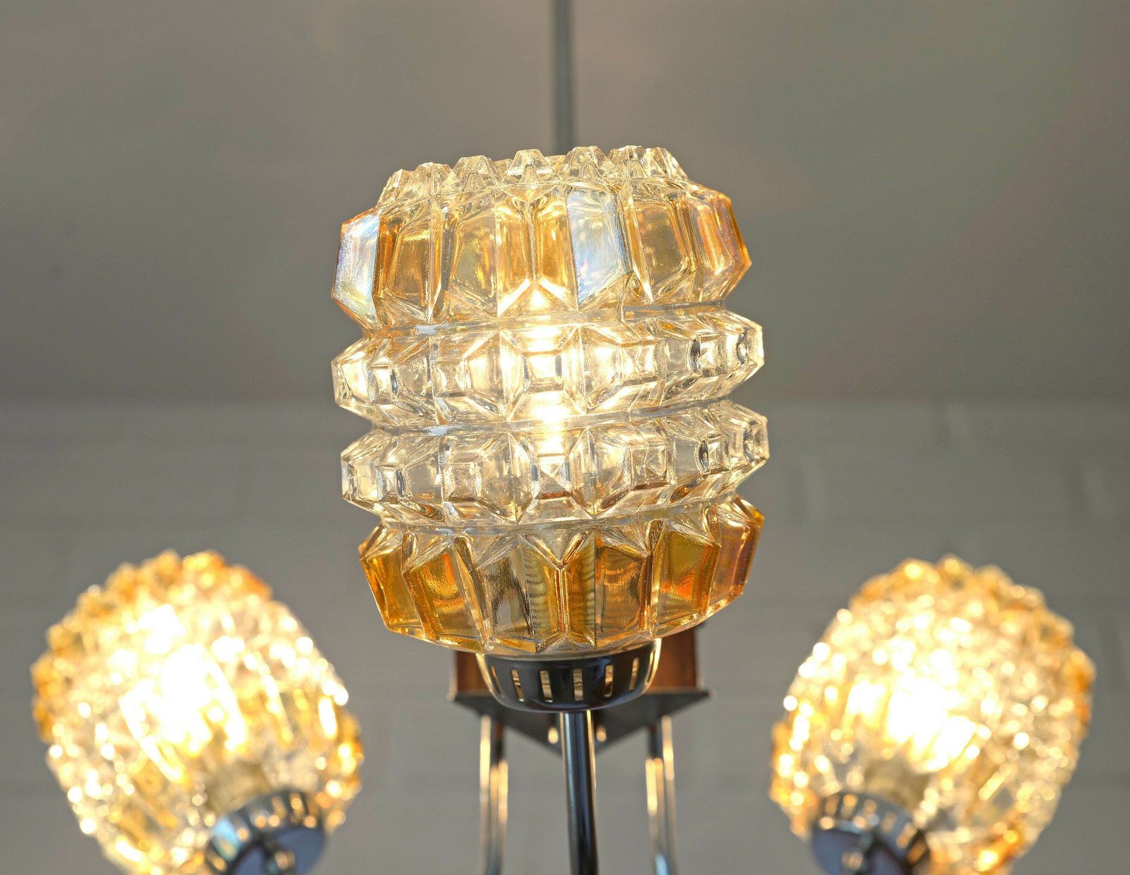 Vintage Pendant Light / Light Fixture / Ceiling Light / Yugoslavia 1960's / Mid Century Chandelier / Hanging Lamp photo vinterior