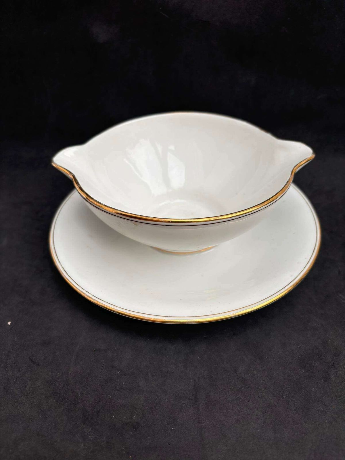 Sauce Gravy Boat Antique French Limoges Fixed Under Plate Sauce Bowl Boat photo 112.0