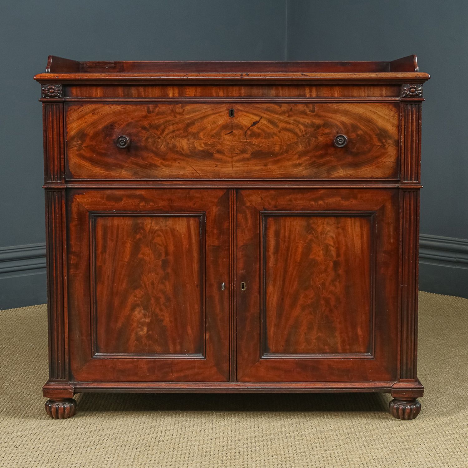 English Regency Flame Mahogany Secretaire Desk Bureau Chest Of Drawers By Gillows Of Lancaster (Circa 1830) photo furniture
