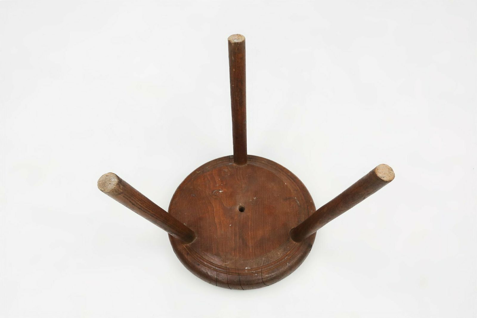 photo for sale Hand Carved Wood Tripod Stool, France, 1900s