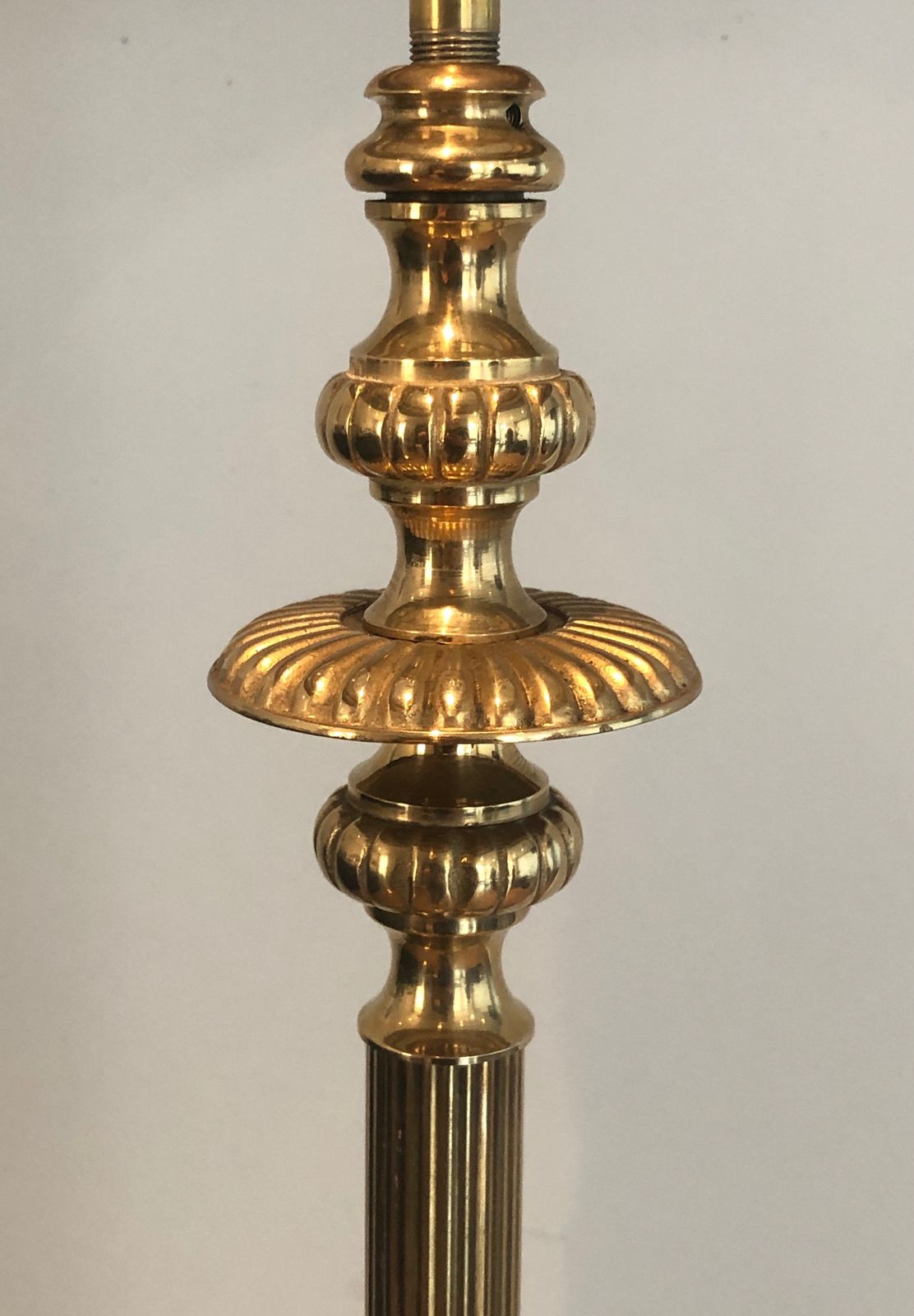 Neoclassical Style Parquet Floor Lamp In Brass In The Style Of Maison Jansen photo 1350.0
