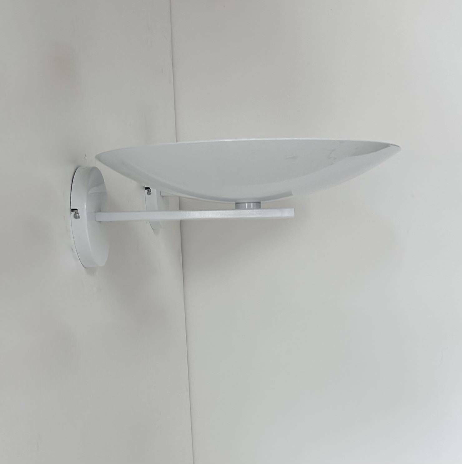 Pair Of Vintage Wall Lights, White Lacquered Metal, France 1970 photo vinterior