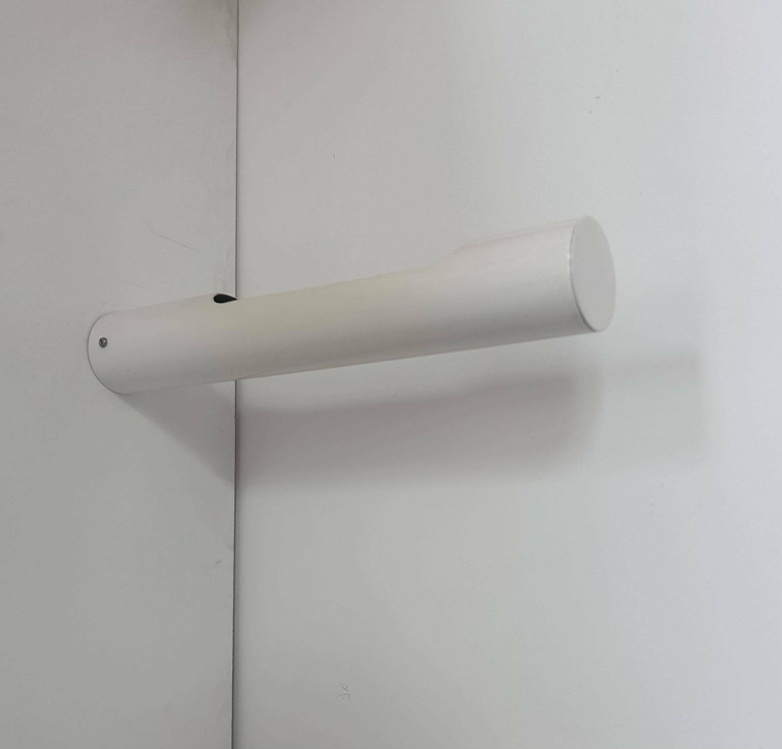 Vintage Tubular Wall Light In White Lacquered Metal, France 1970 photo buy