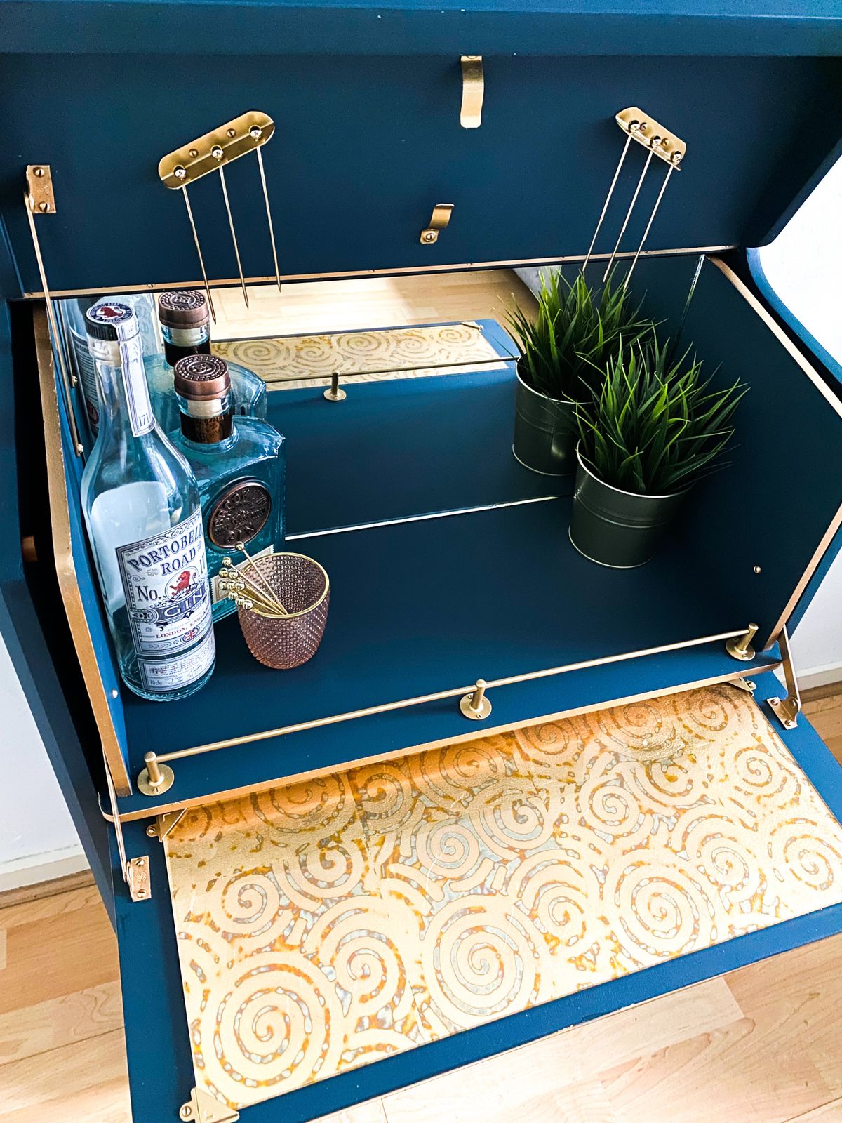 Nathan Drinks/ Cocktail Cabinet In Navy/ Dark Blue,  Art Deco/ Mid Century photo buy