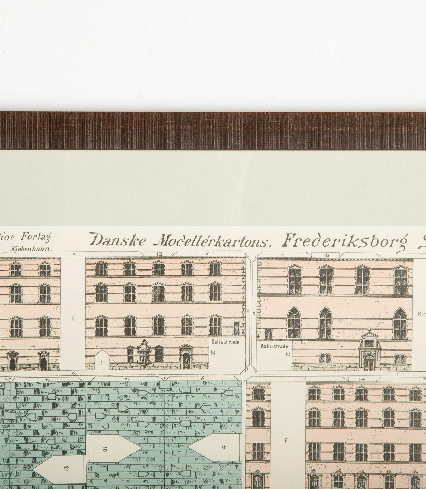 20th Century Architect Plans Of A Frederiksborg Castle, Denmark photo vintage