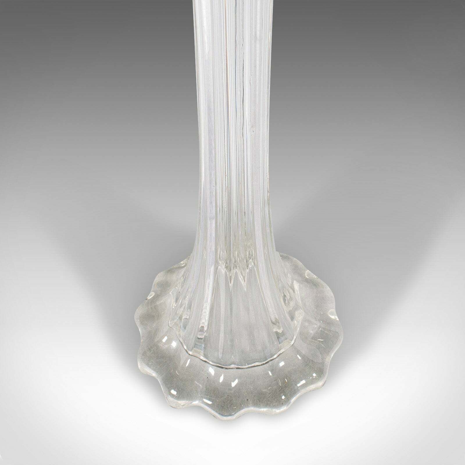 2' Tall Vintage Lily Vase, French, Glass, Flower Sleeve, Mid Century, Circa 1950 photo vintage