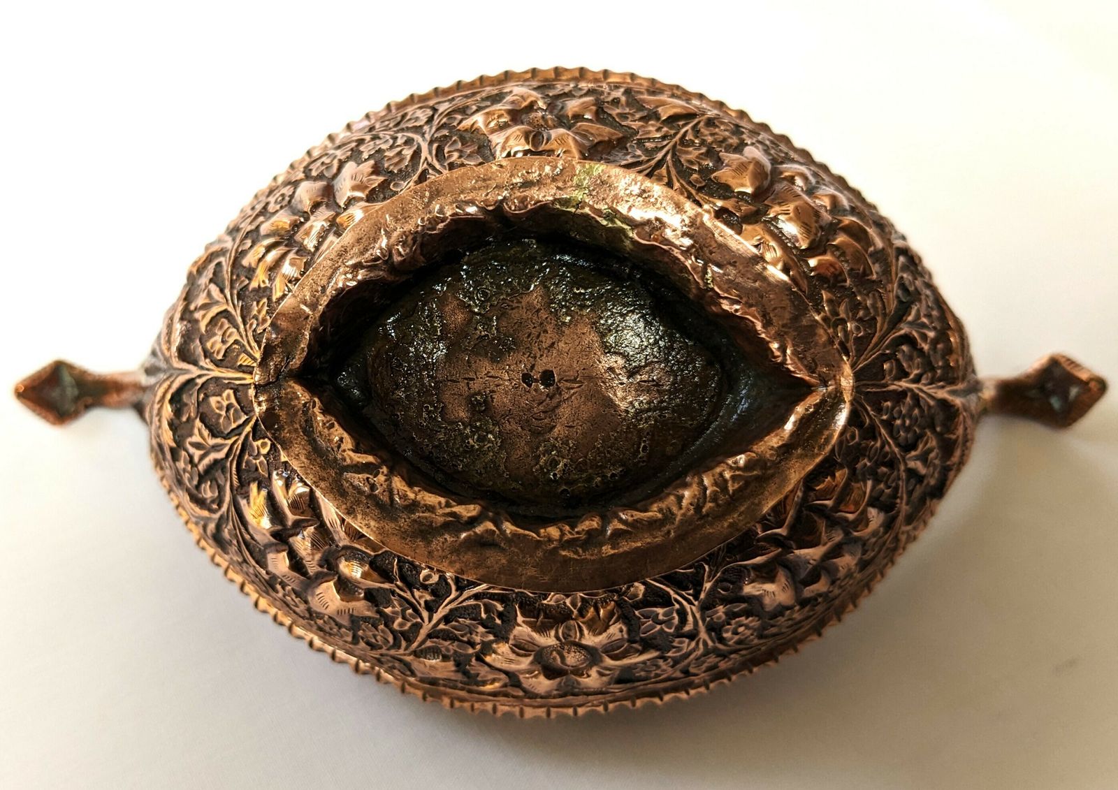 photo furniture Antique Islamic Copper Kashkul Begging Bowl From Kashmir