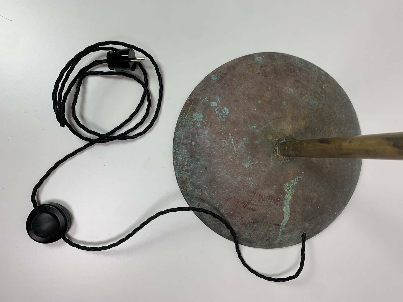 photo furniture Patinated Rustic Copper And Steel Floor Lamp With Lantern, Indonesia 1980s