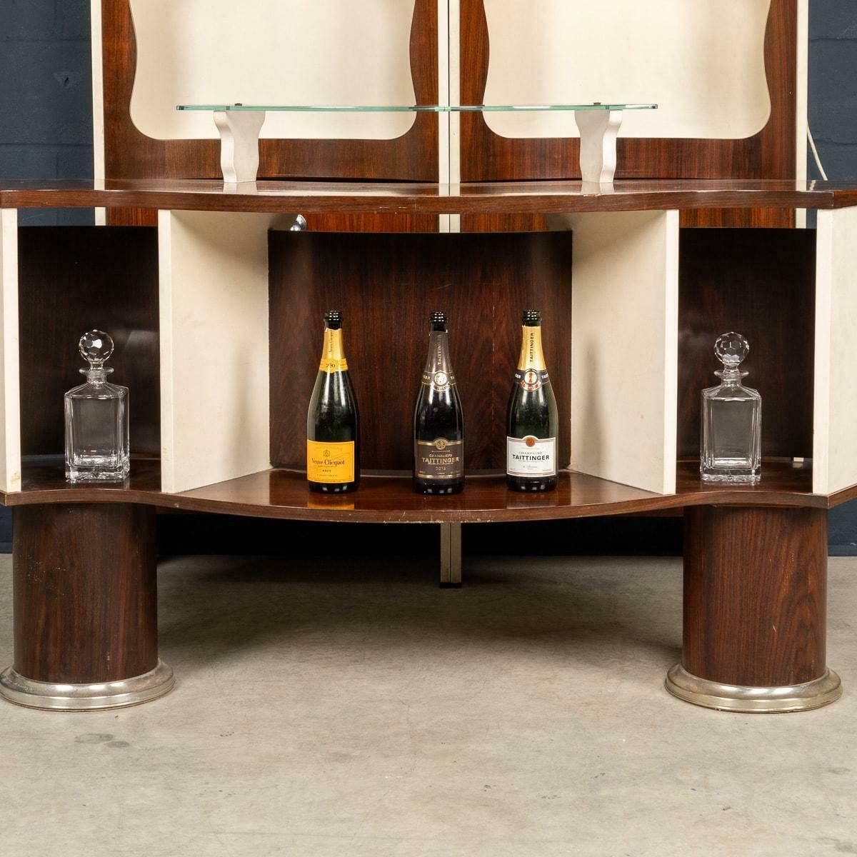 20th Century Italian Standing Dry Bar In Hardwood & Cream Laminate C.1970 photo buy