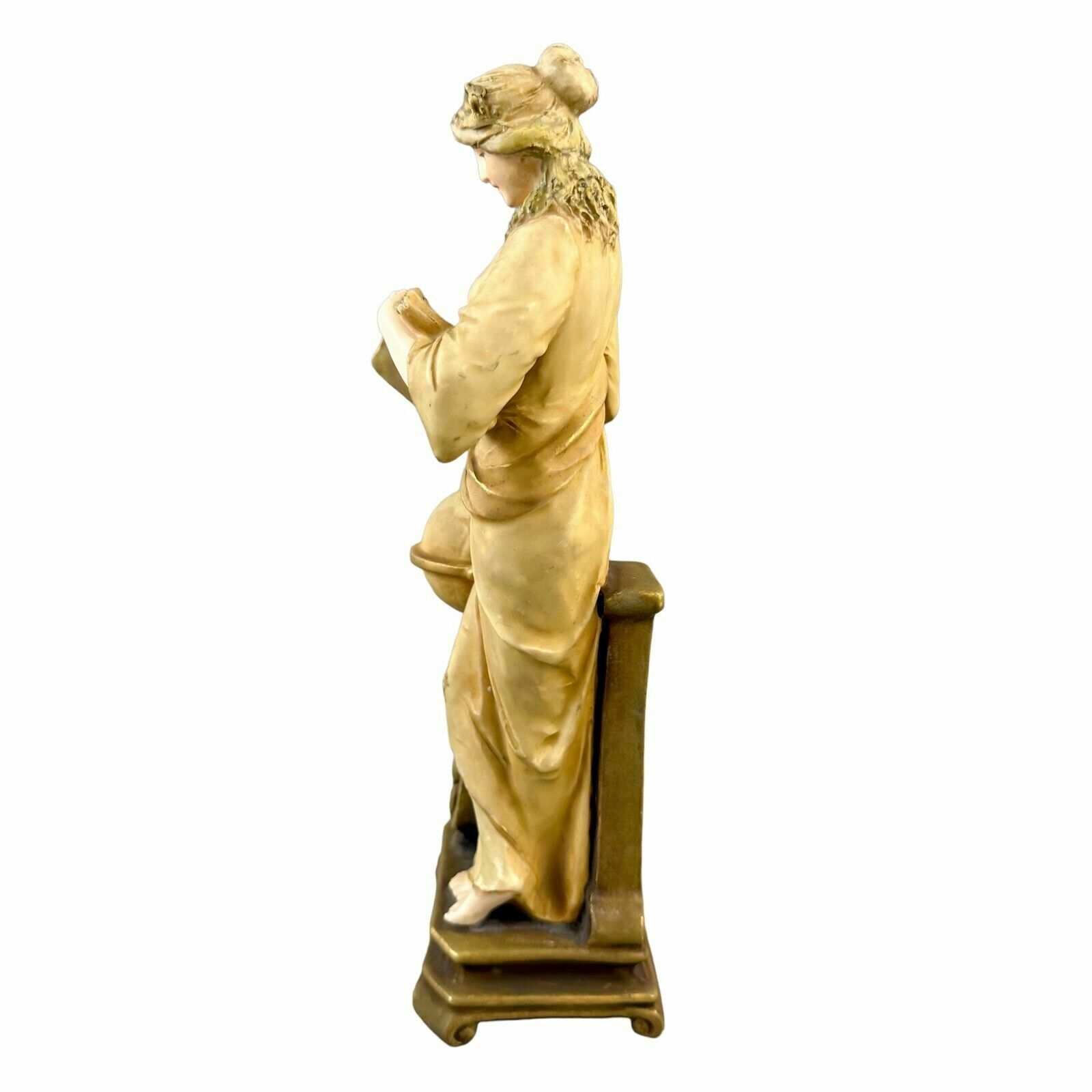 Antique Art Nouveau Ernst Wahliss Turn Wein Porcelain Figurine Woman "Geography" photo for sale