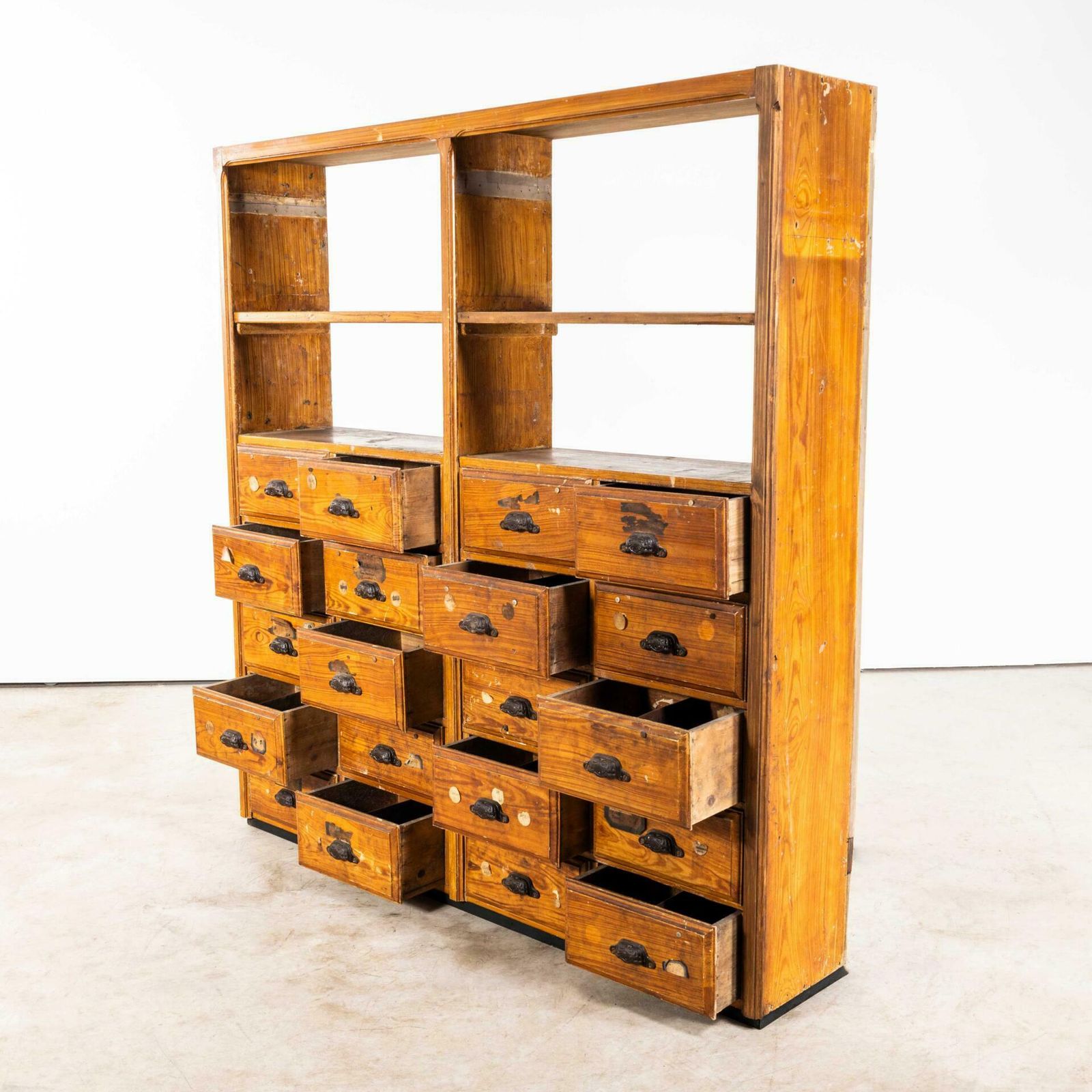 1940’s Faux Wood Workshop Shelving – Twenty Drawers photo 2010.0