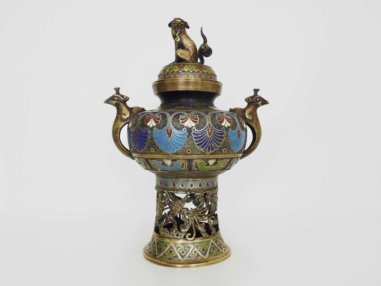 Important Incense Burner, Bronze And Cloisonné, Late 19th Century