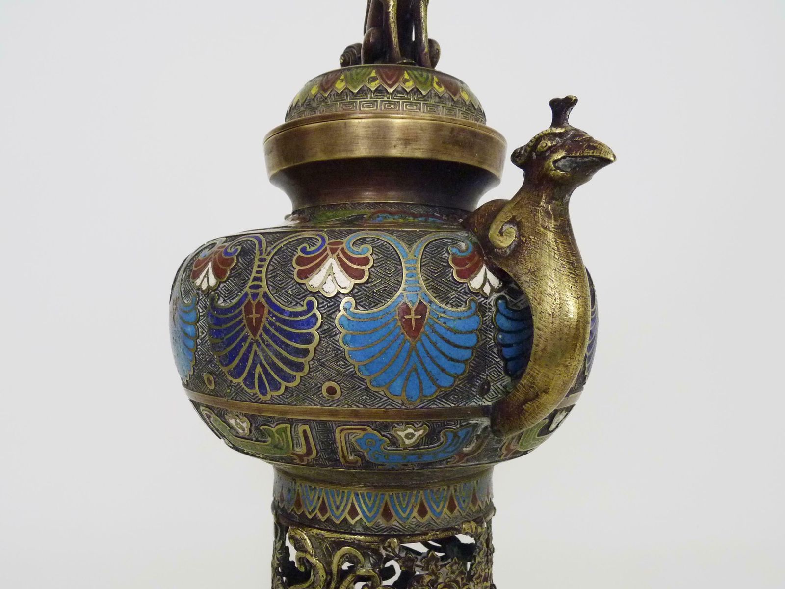 Important Incense Burner, Bronze And Cloisonné, Late 19th Century photo 722.0