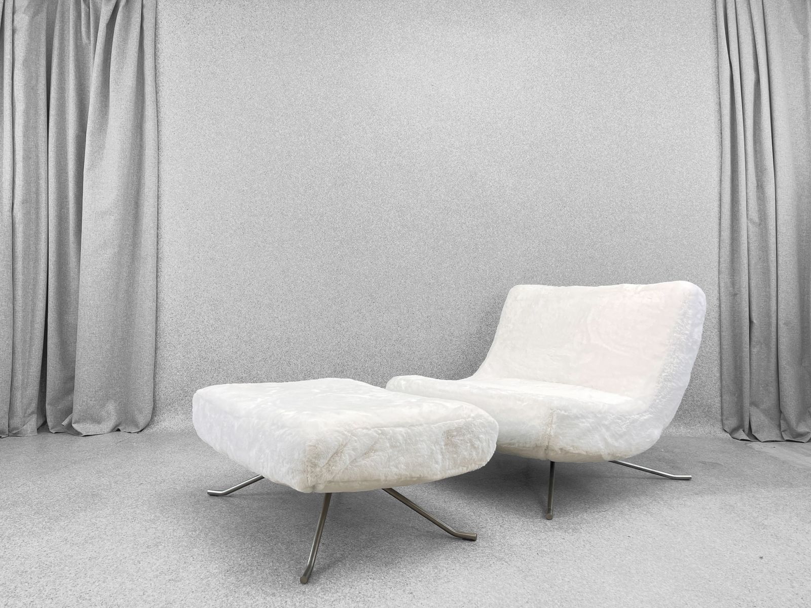 Fluffy Yeti Ligne Roset ‘Pop’ Easy Lounge Chair  With Footstool By Christian Werner photo Furniture