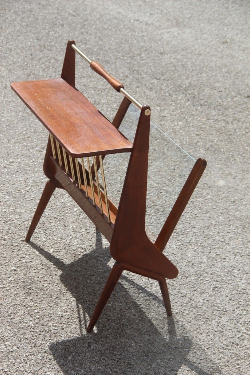 Magazine Rack In Shaped Wood From The 1950s Italian Design Cesare Lacca  photo furniture