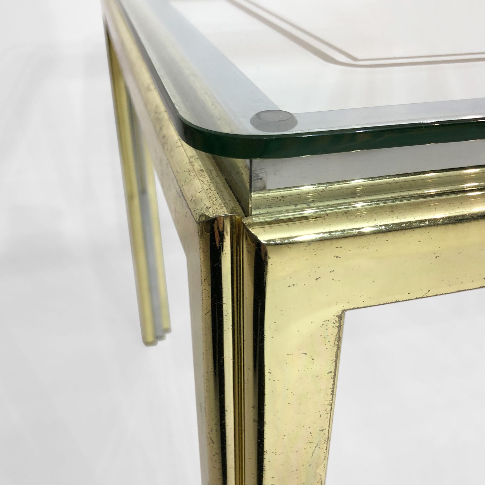 photo furniture 1970s Brass And Chrome Side Table Renato Zevi Glass