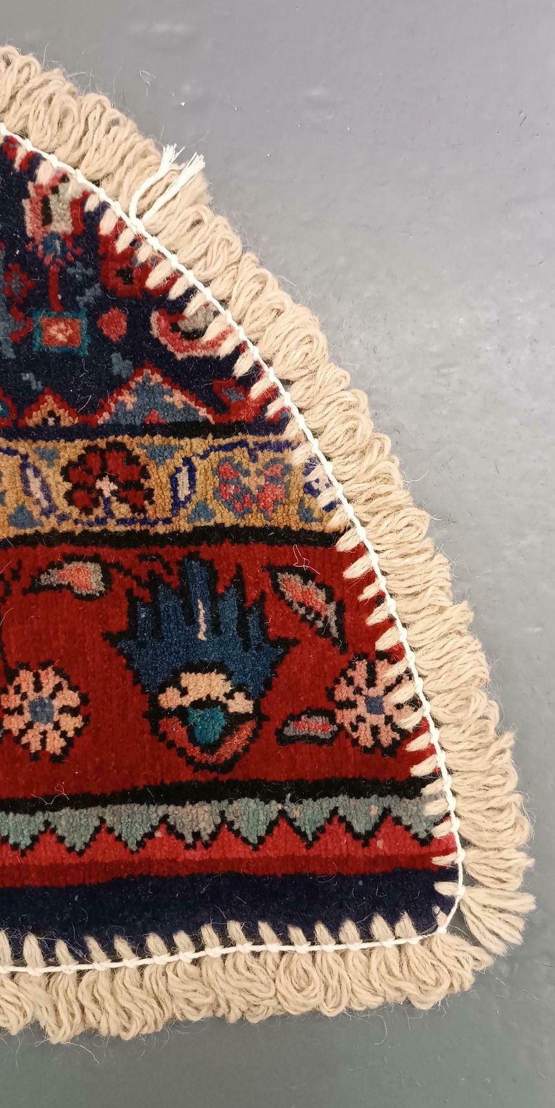 Handmade Rug Doormat Red Oriental Rug Half Circular Interior Carpet Mat Entrance photo furniture