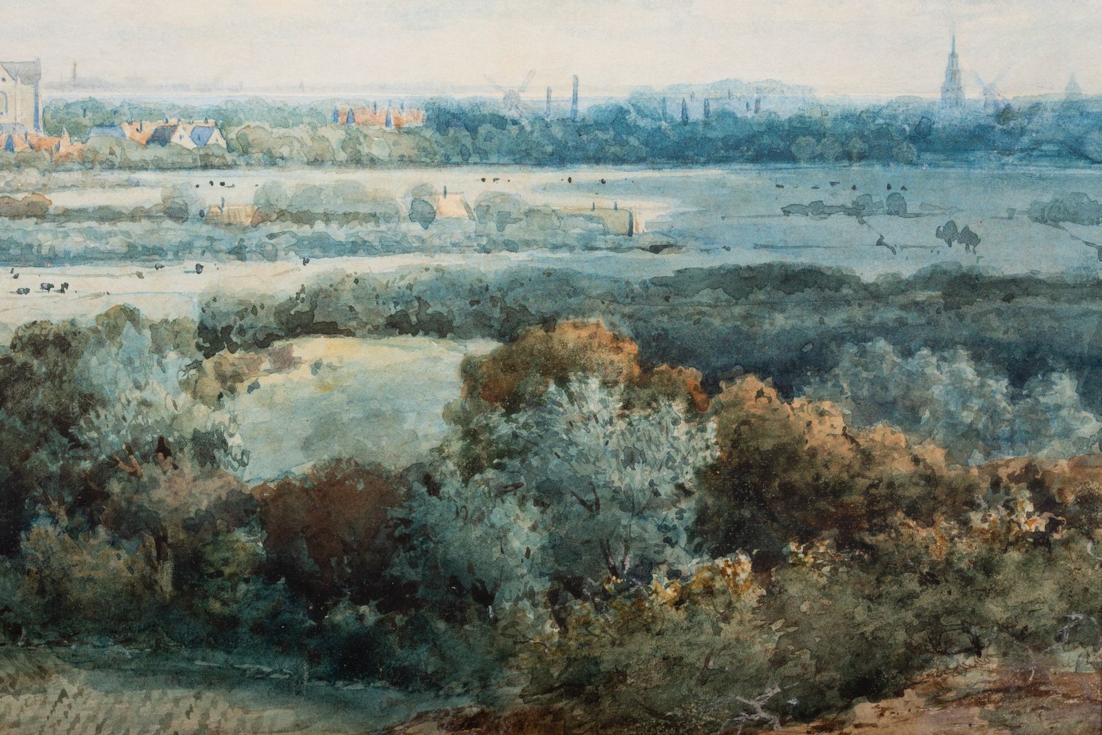 'Gezicht Op Haarlem Met De St. Bavo' Door Johannes Joseph Destrée ( 1827 – 1888 ) photo buy