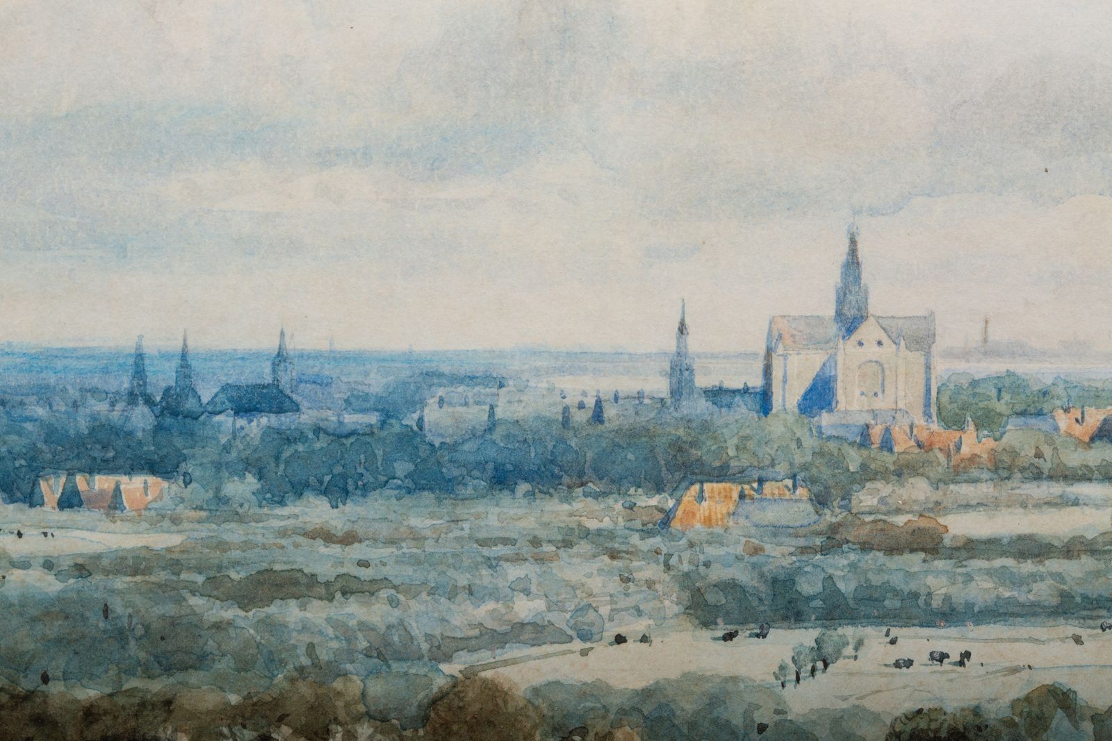 photo furniture 'Gezicht Op Haarlem Met De St. Bavo' Door Johannes Joseph Destrée ( 1827 – 1888 )