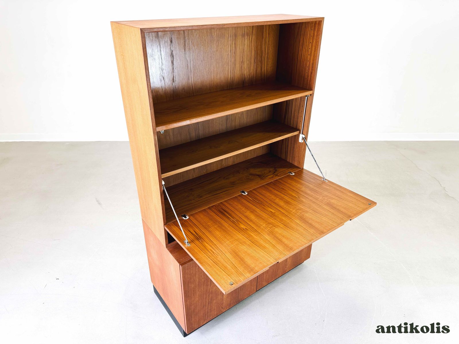 Mid Century Secretary Bookcase Bramin Sven Ellekär Teak Shelf Cabinet photo 825.0