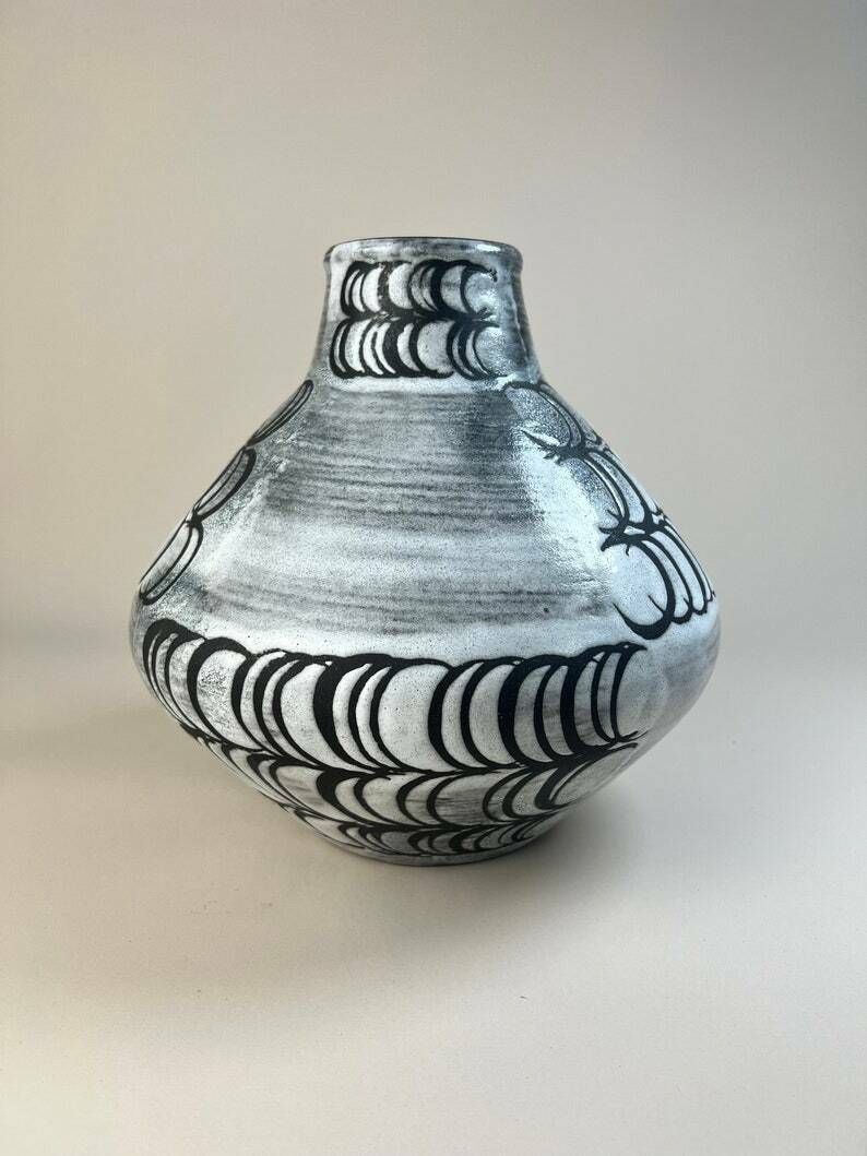 Swiss Pottery Vase , Ziegler Schaffhausen Ceramic Ufo Vase, Made In Switzerland photo 200.0