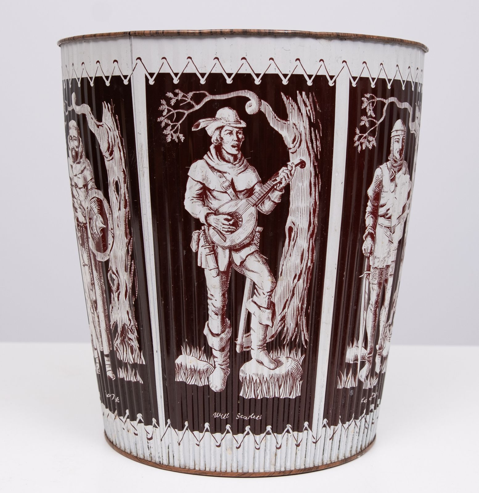 Robin Hood Metal Paper Basket 1960s England photo Home Decor